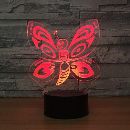 Creative Butterfly 3D Colorful USB Home Child Eye Watch Festival Gifts Acrylic Material Customized