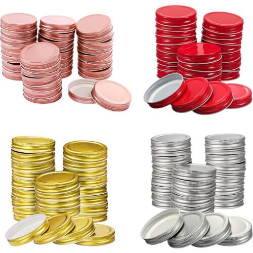 36PCS Leakproof Tinplate Threaded Regular Mouth Jar Lids Caps Covers for Mason Canning Jar 7cm in Diameter