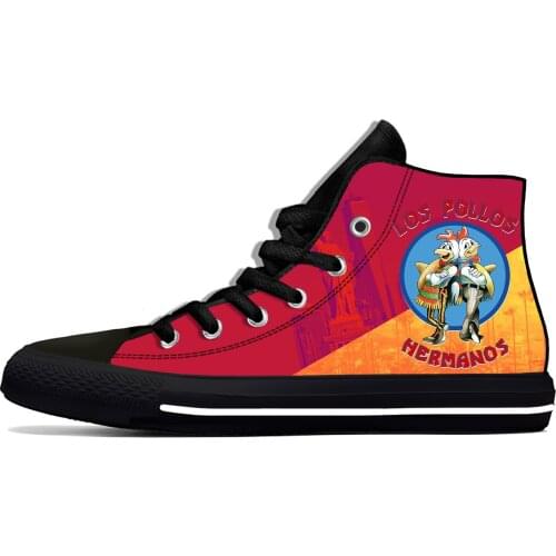 2021 Hot Los Pollos Hermanos Breaking Bad Chicken Brother Casual Cloth Shoes High Top Lightweight Breathable Men women Sneakers