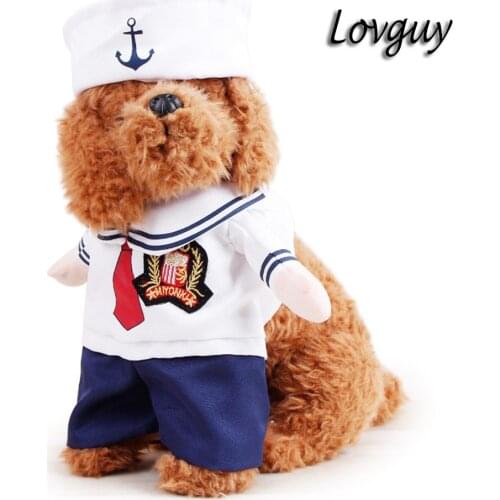 NACOCO Dog Sailor Costumes Navy Suit with Hat Halloween Christmas Pet Costumes for Puppy and Cat