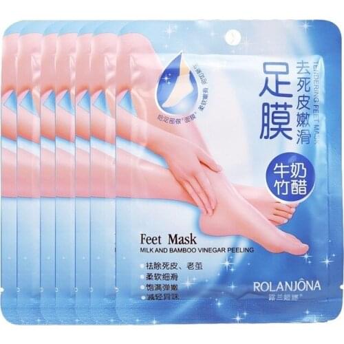 25Pairs =50Pieces Milk Bamboo Vinegar Foot Mask Exfoliating Moisturizing Socks Feet Mask Peeling Dead Remover Feet Skin Care