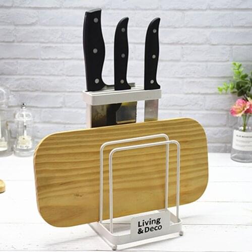 Kitchen Knife Rack Metal Iron Kitchen Drying Rack Pot Lid Holder Storage Stand Cutting Board Holder