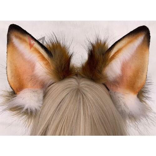 MMGG New original handmade Big Fox Ear hairhoop Beast cat Lovely Headwear Custom Made Cosplay Accessories