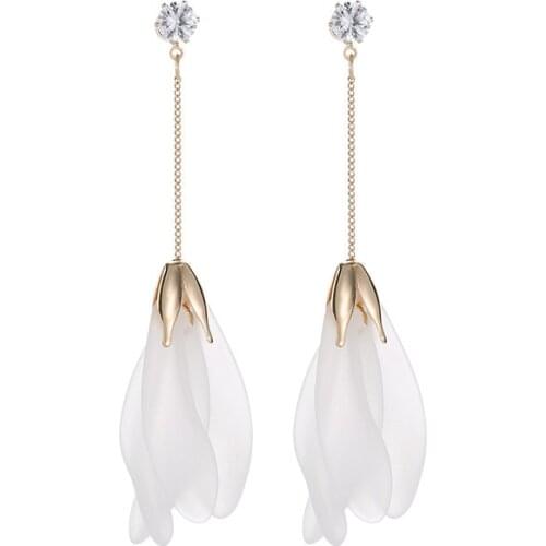 Fashion Petal Earrings Female Super Fairy Tassel Earrings Long Wild Hipster Ins Earrings Earrings Gift