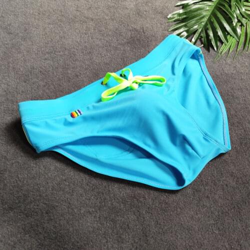 Mens Sexy Low Waist Swimsuit Men Bikini Swim Briefs Surf Swimwear Beachwear 2021 New Summer Men Swimming Shorts Bathing Suits