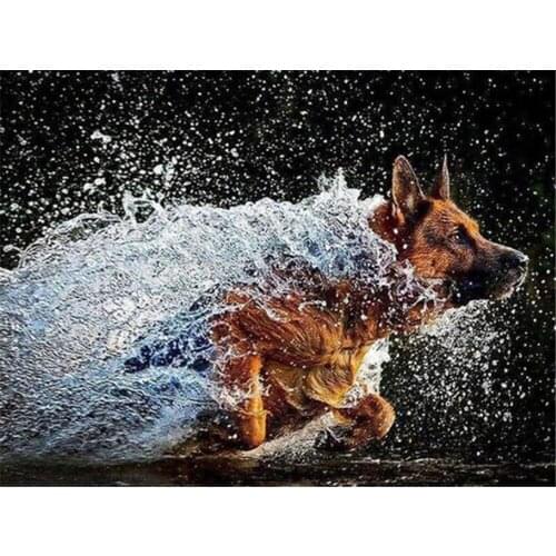Animal German Shepherd DIY 11CT Cross Stitch Embroidery Kits Needlework Craft Set Cotton Thread Printed Canvas Home Room