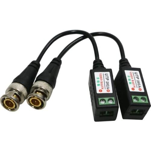 1 pair CCTV Coax CAT5 Camera CCTV Passive BNC Video Balun to UTP Transceiver Connector 2000FT Distance Twisted Cable,sn:202A
