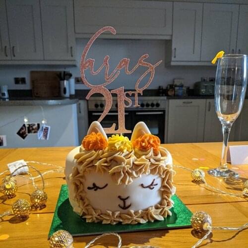 Custom 21st cake topper personalised glitter cake topper cake swirly teen 18 30 Party Decorations food toothpicks any number