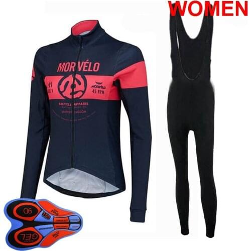 Pro Team Mens Cycling Long Sleeve Jersey Bike bib Pants Set Spring Quick Dry Bicycle Maillot Culotte bike Outfits Sports Uniform