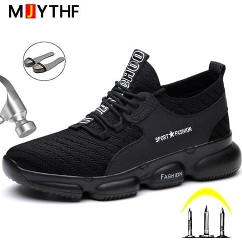 Drop Shipping Mens Steel Toe Protective Indestructible Work Shoes Men Anti Smashing Puncture Proof Safety & Work Boots Shoes