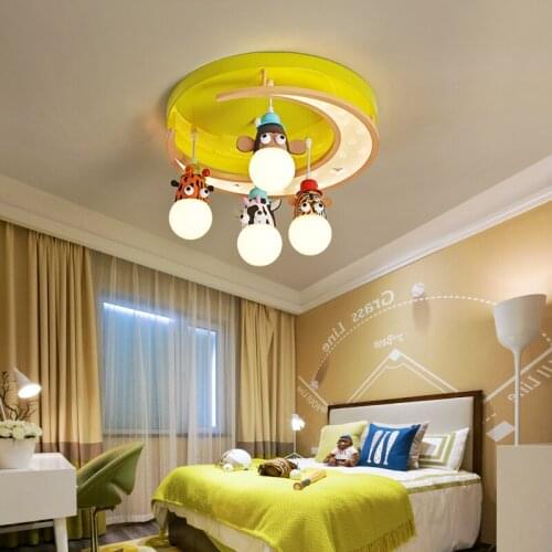 Bedroom Childrens room led Pendant Lamp Modern Minimalist Cartoon Animal Hanging Lights Kindergarten Library led Creative Light
