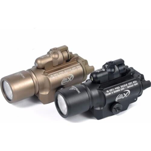 Tactical SF X400 Tactical Flashlight Led Gun Light Waterproof with Red Laser Fit 20mm Picatinny Rail