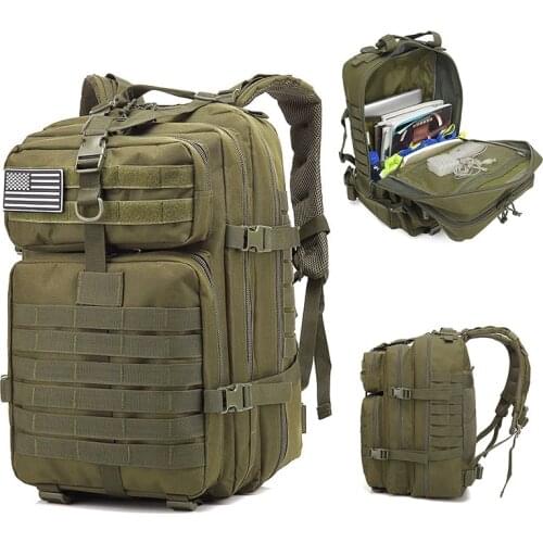 Tactical 50L Large Capacity Assault Backpack 3P Military Bag Waterproof Outdoor Hikking Camping Army Hunting Molle Rucksack