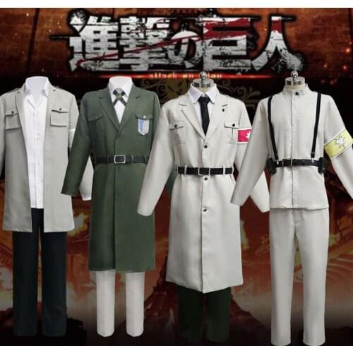Attack on Titan Cosplay Levi Costume Scouting Legion Soldier Coat Trench Jacket Adult Men Halloween Carnival Clothing