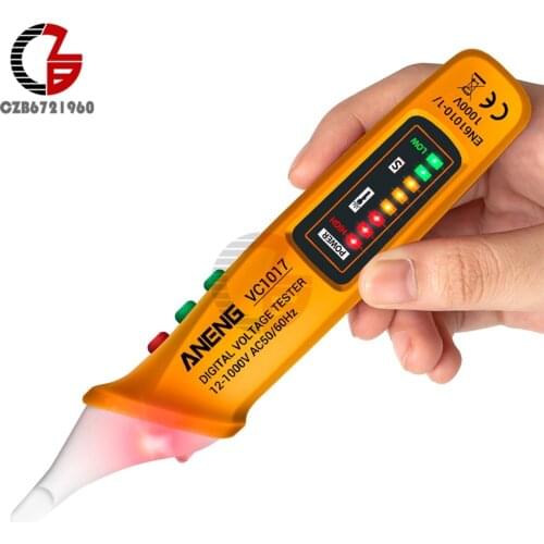 VC1017 Electric Indicator 12-1000V Non-Contact Socket Wall AC Power Outlet Voltage Sensor Detector Tester Pen LED Light Voltmete