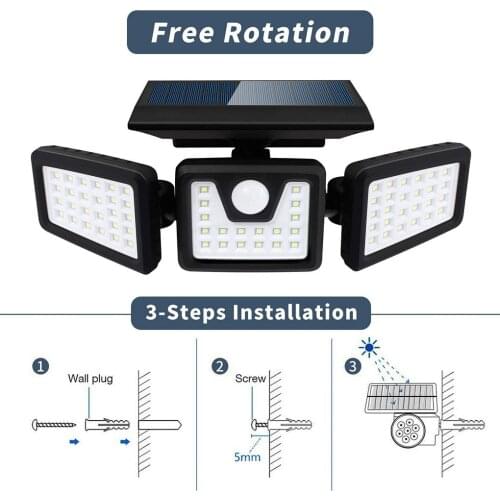High-power Solar Wall Lamp Infrared Auto-sensing Solar Wall Lamp Intelligent Control Street Light Outdoor Lighting Tool