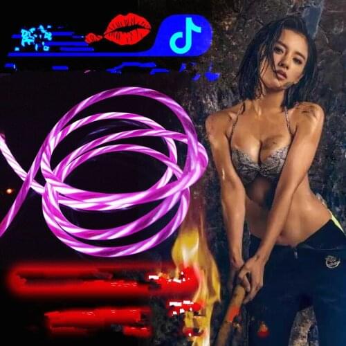 50pcs/lot High Speed TPE Line Braided Charging Cable Data Luminous Streaming Data Line Charging for Mobile Phone