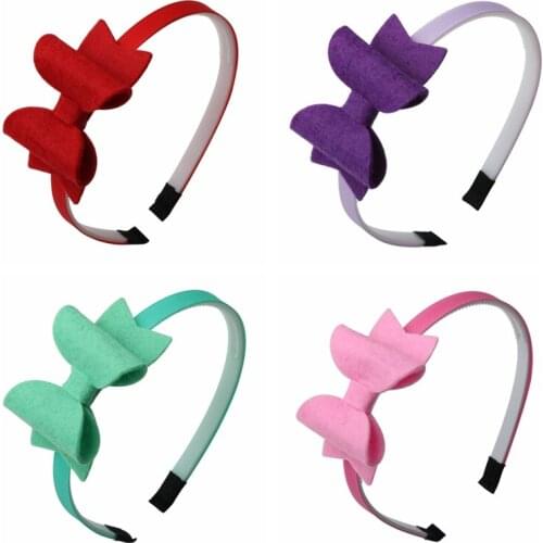 14pcs/set Girls Spring Headwear Hair Bow Headband Cartoon Sweet Pink Hairband Soft Non Woven Bows Children Hair Accessories