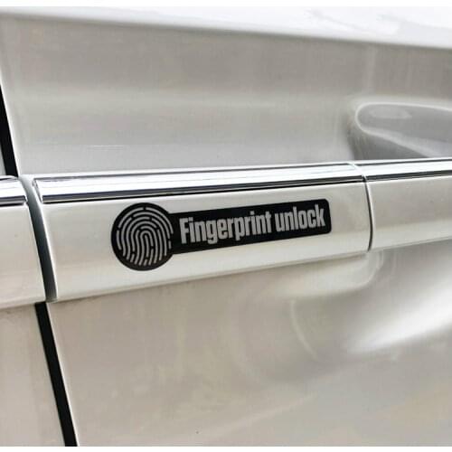 2pcs/lot LuLuSticker #019 7.7x2cm Funny Fingerprint Unlock Car Door Handle Reflective Car Stickers and Decals Self-adhesive