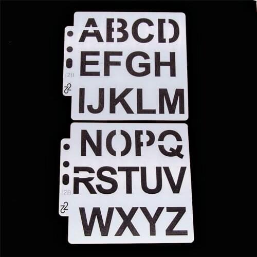 2pcs capital letters scrapbook stencils spray plastic mold shield DIY cake hollow Embellishment printing lace ruler valentine