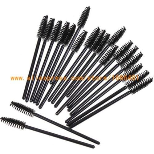 200 pcs Black color synthetic fiber Disposable Eyelash Brush Mascara Applicator Wand Brush Free Shipping