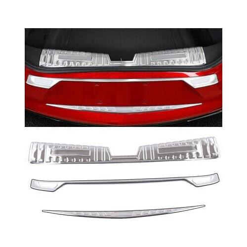 3* Steel Matte Outer + Inner Rear Bumper Guard Plate Trim For Cadillac CT4 2020