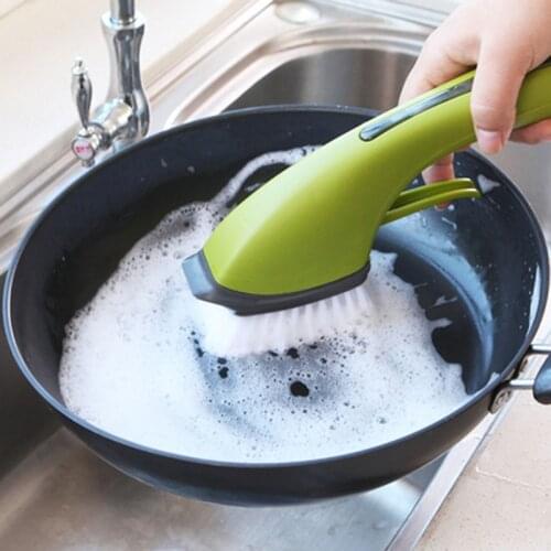 4 In 1 Liquid Cleaning Brushes Portable Bowl Tile Long Handle Washing Brush Windows Spray Cleaner Bathroom Household Accessories