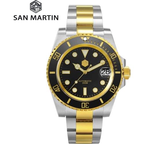 San Martin Diver Watch Water Ghost Sub Homage NH35 Luxury Sapphire Men Mechanical Watches 20Bar Waterproof BGW-9 Luminous