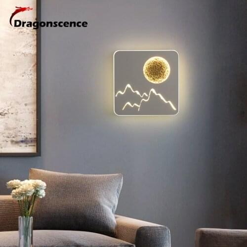 Dragonscence Sunset wall light creative personality living room modern minimalist round aisle bedroom bedside wall lamp