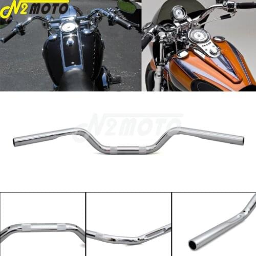 Chrome 1" Handlebar Universal Drag Bar 25.4mm Handle Bar for Harley Sportster XL 883 1200 Dyna Touring Fat Boy All Year