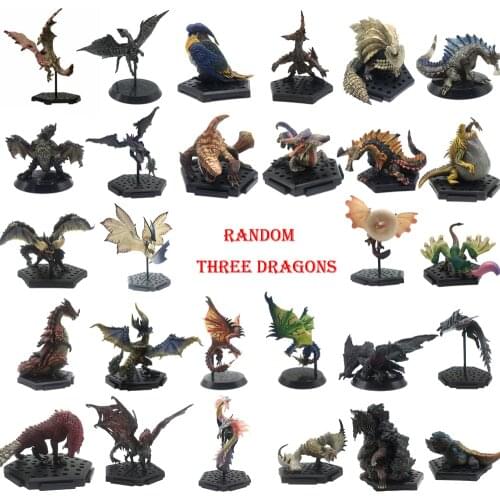 Monster Hunter World Model Collection New PVC Model Dragon Action Figure Decoration Toy Christmas Gift Random Three Dragon Model