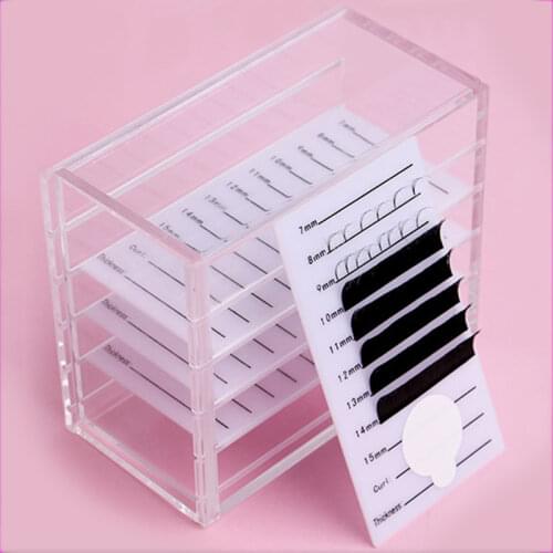 5 layers clear eyelash storage box Makeup Display Container Eyelashes Glue Pallet Holder Grafting Eyelash Transparent Container