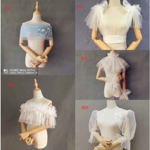 Beautiful off shoulder tulle straps for wedding dress Detachable sleeve