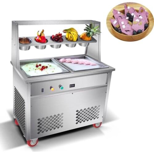 Commercial fried ice machine Ice Cream Maker Double pan Fried yogurt drink fried ice cream machine 220v/110v