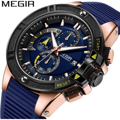 MEGIR Relogio Masculino Silicone Chronograph Quartz Men Watches Luxury Brand Clock Hour Relogio Militar Reloj Hombre