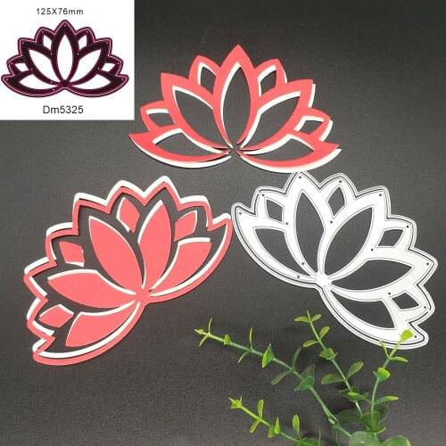 2021 new lotus metal cutting mold, hollow out paper cut, scrapbook embossed card, photo album decoration, DIY craft