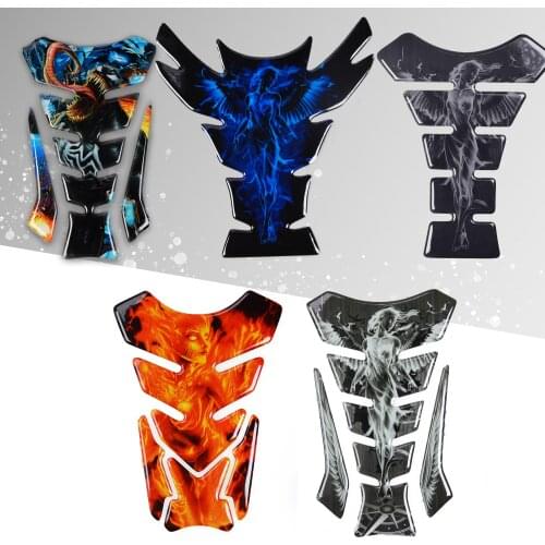 Motorcycle Universal Tank Pad Protector 3D Creative Dragon Fishbone Decal Sticker for ZX6R Ninja Cbr Gsxr Free Keychain