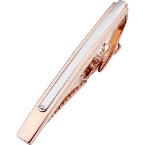 2017 Rose Gold Tie Clip Men Jewelry 0.2 Width Tie Bar for Skinny Tie Unique Necktie Pin