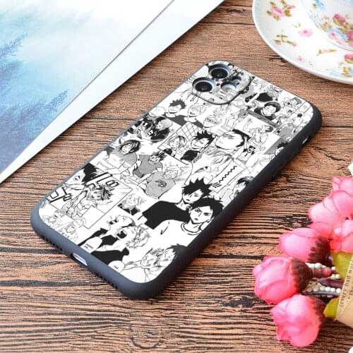 For iPhone Haikyuu Manga Collage Print Soft Matt Apple iPhone Case