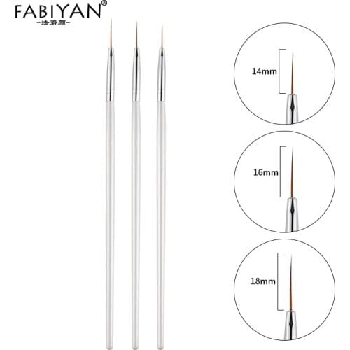 Lot 3PCS Nail Art Acrylic Gel UV Brush Paint Fine Liner Striping Design Drawing Tips Decoration Pen DIY Set Tools Wholesale Kit