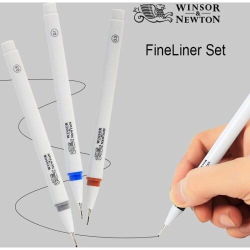 Winsor&Newton fine liner Pen Set drawing design Pen Waterproof ink black/blue/sepia/cool grey