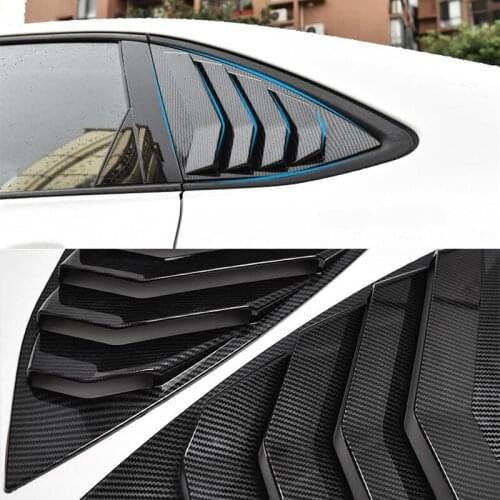 CEYUSOT FOR Rear Window Triangle Shutters Cover Trim VW Jetta 2 PCS ABS Carbon Fiber Spoiler 2019 2020 Jetta Vw Car Accessories