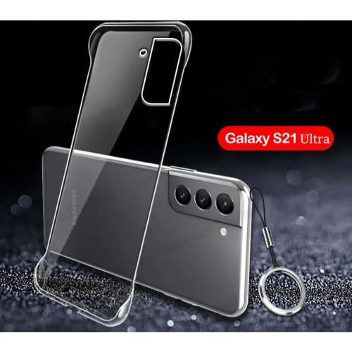Clear Transparent Frameless Phone Cover For Samsung Galaxy S21 S20 Ultra Note 20 10 S10 Plus Ultra Thin Hard PC Protective Case