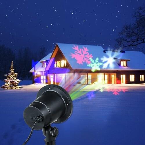 Christmas Lights Outdoor 4W LED Snowflake Star Projector Night Light Lawn Lamps Film Light Waterproof Snow Lasers Garden Decor