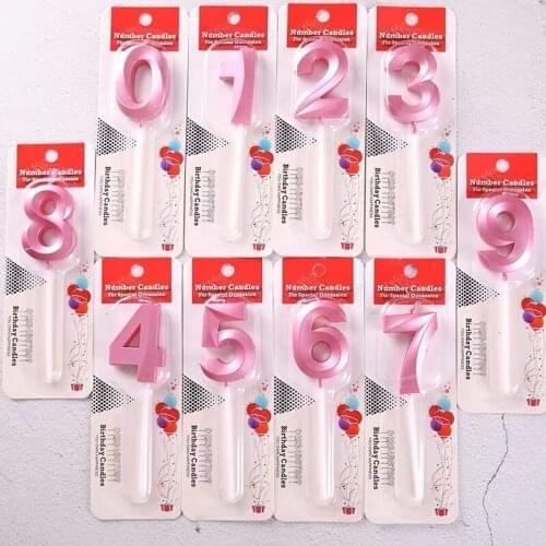 PINK Ins style 5cm Metallic color Alphabet Number Birthday wedding Candles Cake Candles Kids Party Decor ,1000pcs/lot