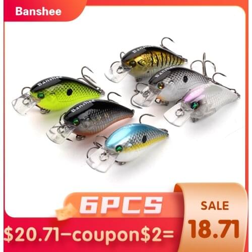Banshee 6pcs/lot 60mm 12g Blitz Crank VC03 Medium Diving Floating Fishing Lure Rattle Sound Wobbler Square Bill Crankbaits