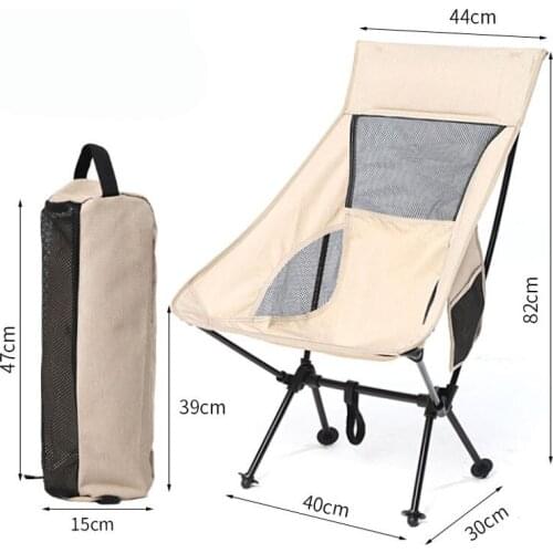 Outdoor folding chair aluminum alloy ultra light portable leisure outdoor beach camping fishing chair Maza stool moon chair