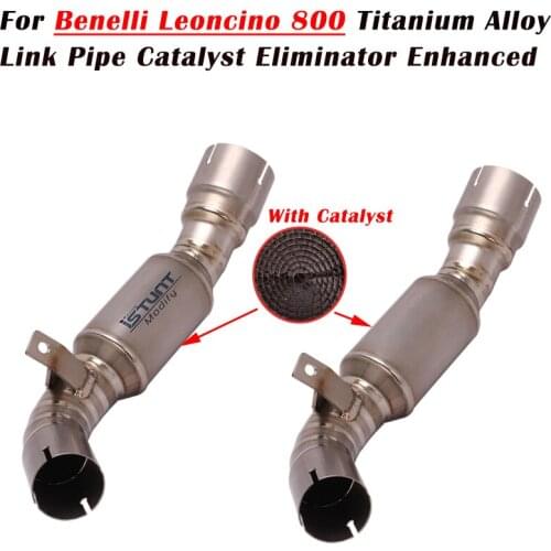 Slip On For Benelli Leoncino 800 Motorcycle Titanium Alloy Exhaust Escape Connect Link Pipe Catalyst Delete Eliminator Enhanced