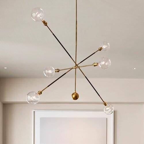 Modern glass ball crystal led light chandelier ceiling design lamp lamparas de techo colgante moderna nordic decoration home