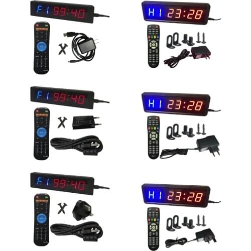 Gym Timer Stopwatch with Remote for Gym Fitness Training Ideal Interval Timer Clock ，with Wall Mount Brackets